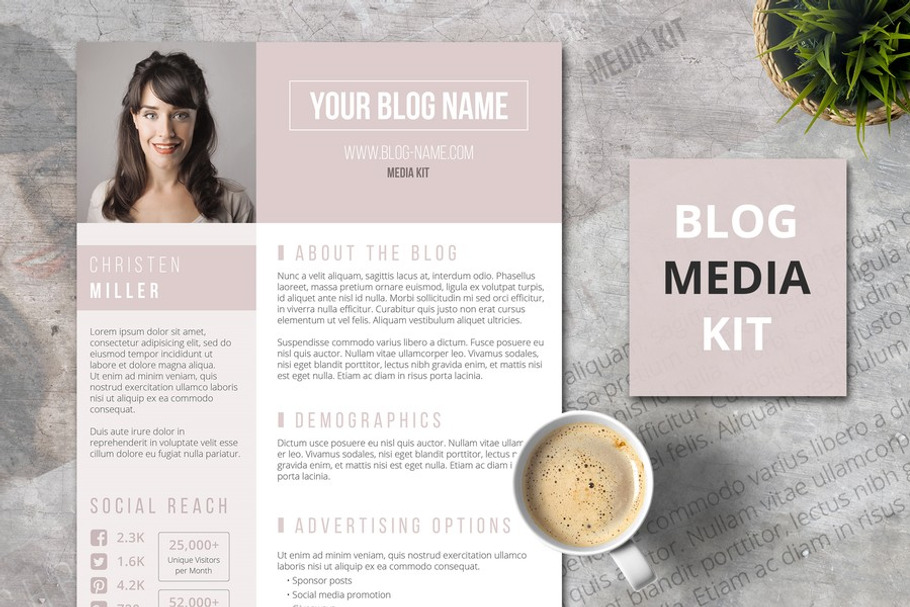 1 Page Blog Media Kit – The Big Shot in Stationery Templates - product preview 8
