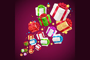 Present Boxes Background Holiday
