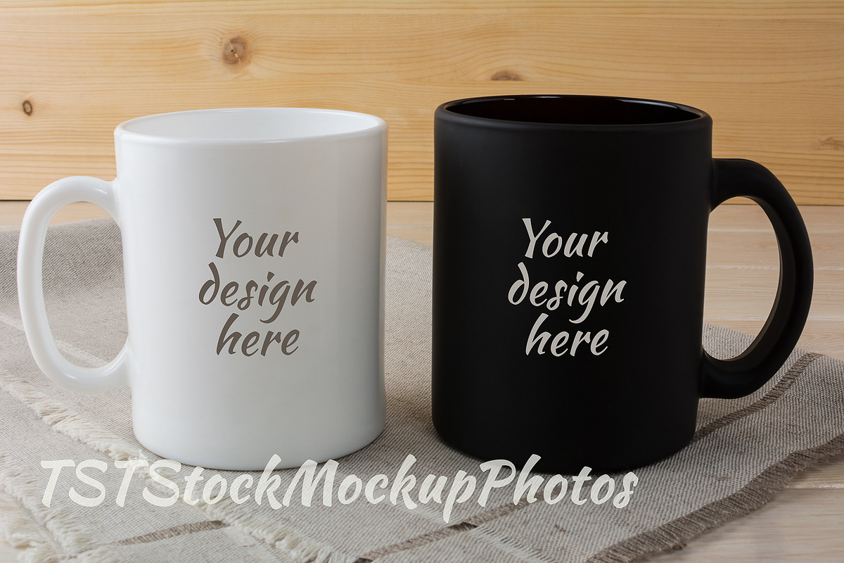 Two mugs mockup  in Product Mockups - product preview 8
