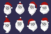 Portrait Santa Claus face vector