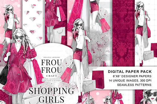 Fashion Shopping Girl Paper Pack
