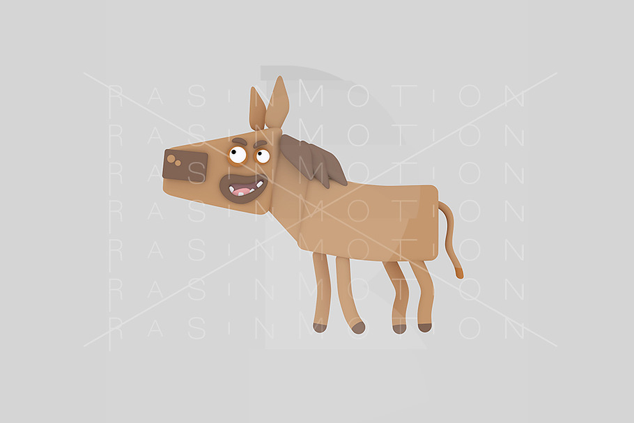 3d illustration. Brown horse.