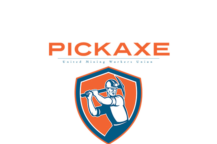Pickaxe Mining Workers Union Logo in Logo Templates - product preview 8