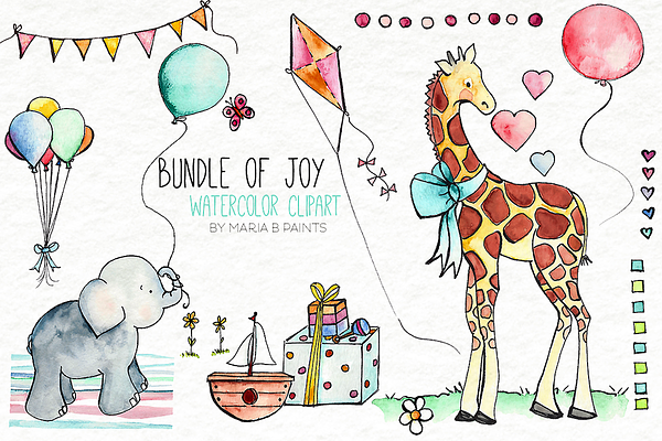 Baby Shower Watercolor Clipart