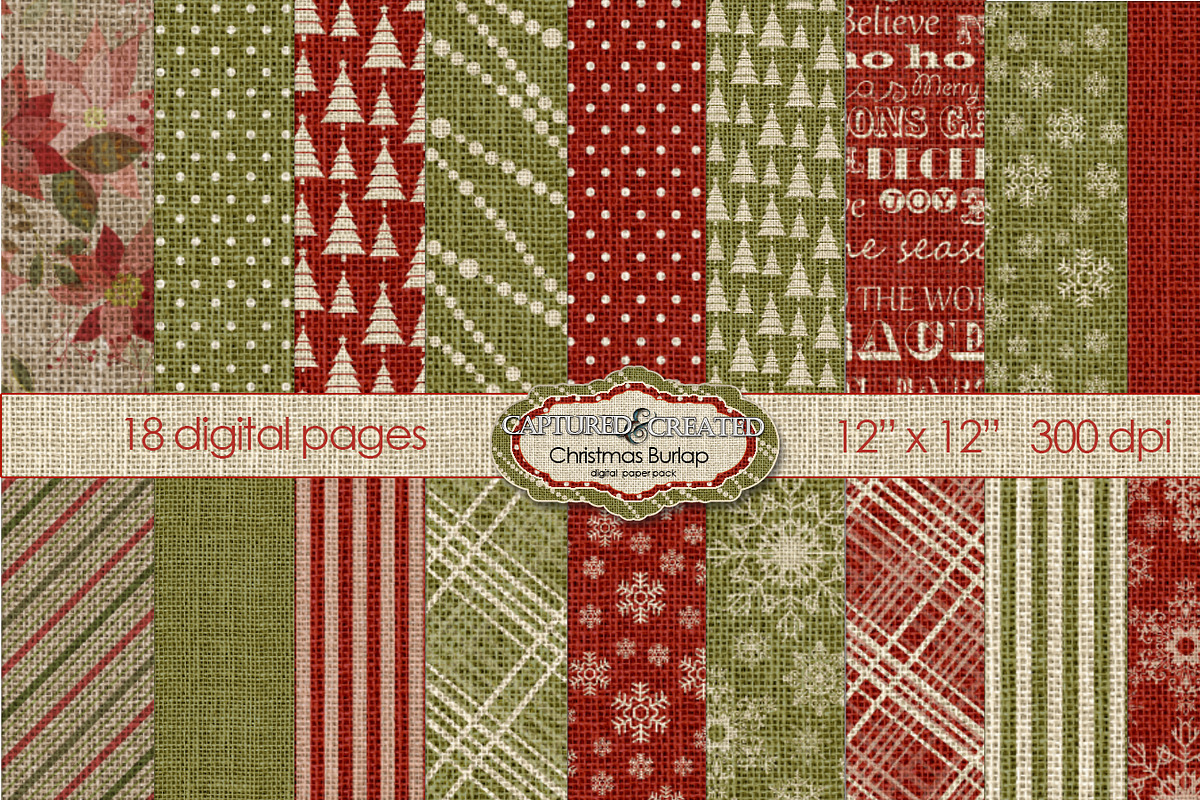 Christmas Burlp Digital Paper Pack18 in Patterns - product preview 8
