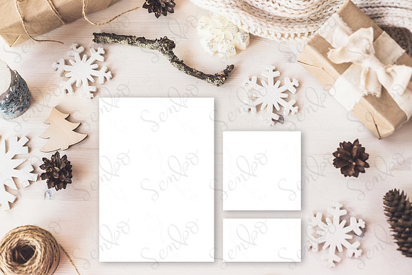 Styled cozy Chrismas mockup. in Print Mockups - product preview 2