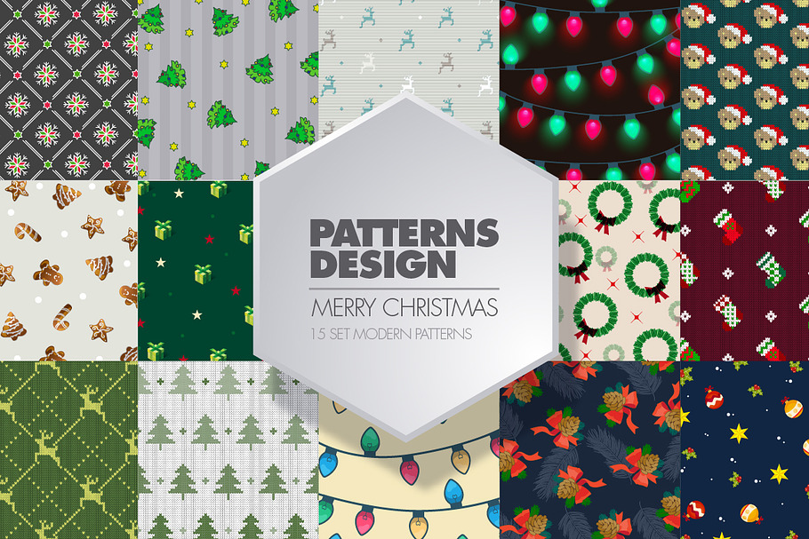 15 CHRISTMAS PATTERNS DESIGN SET in Patterns - product preview 8