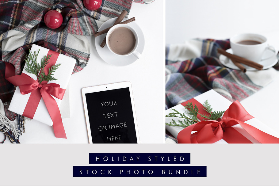 Holiday Stock Bundle Plaid in Mobile & Web Mockups - product preview 8
