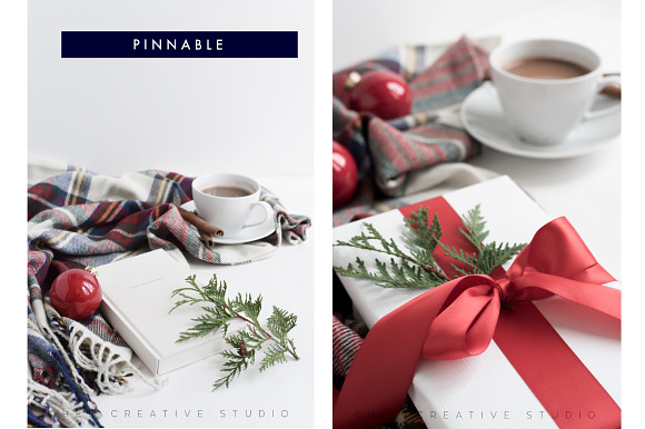 Holiday Stock Bundle Plaid in Mobile & Web Mockups - product preview 4
