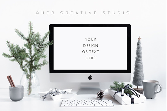 Holiday Stock Bundle Grey in Mobile & Web Mockups - product preview 4