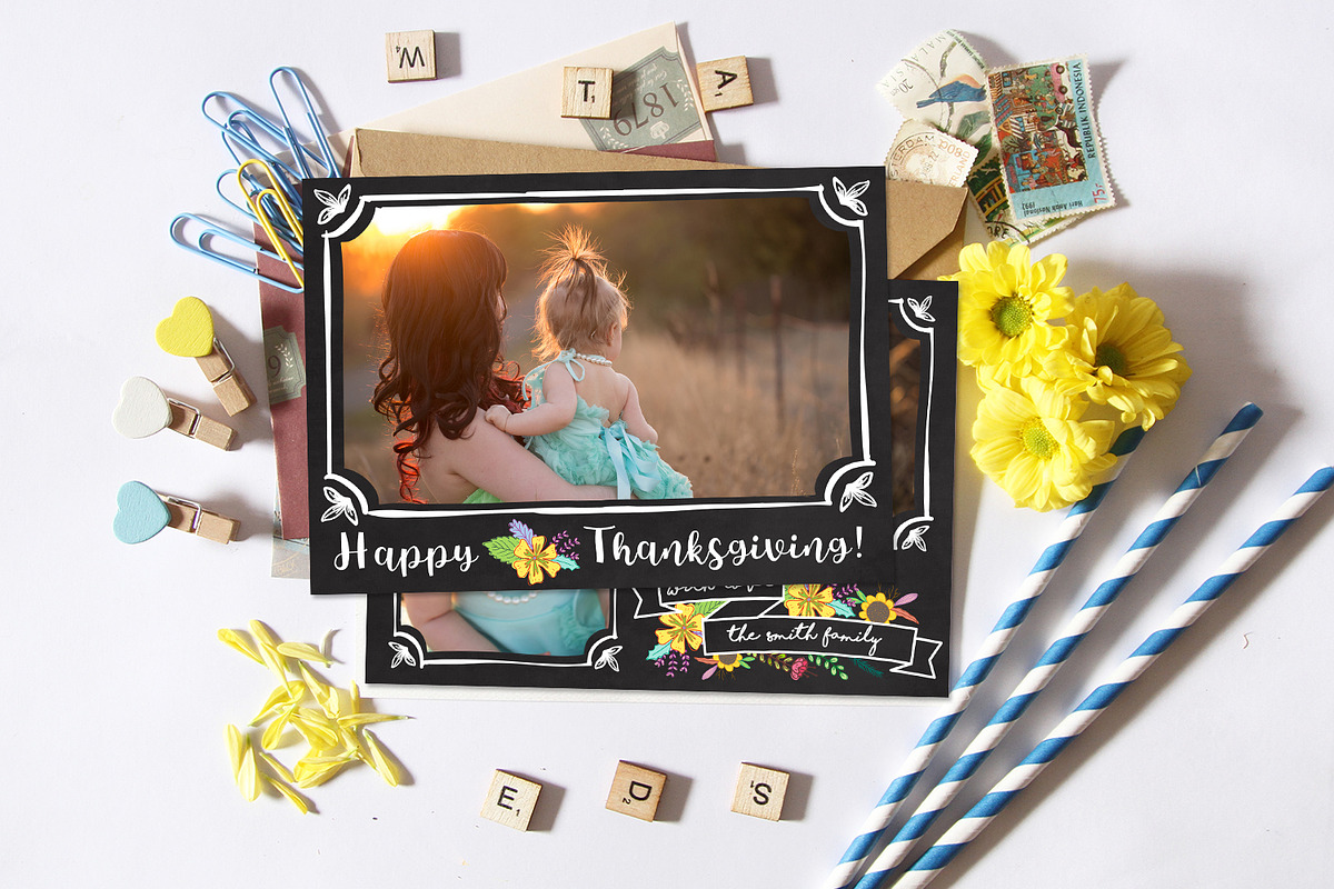 Thanksgiving Card | Chalk Frames in Card Templates - product preview 8