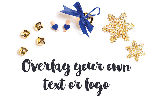 Gold & Blue Holiday Brand Photos in Branding Mockups - product preview 3