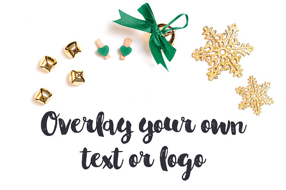 Gold & Green Holiday Brand Photos in Branding Mockups - product preview 3