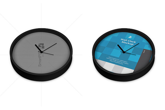 Round Wall Clock Design Mockup in Mockup Templates - product preview 1