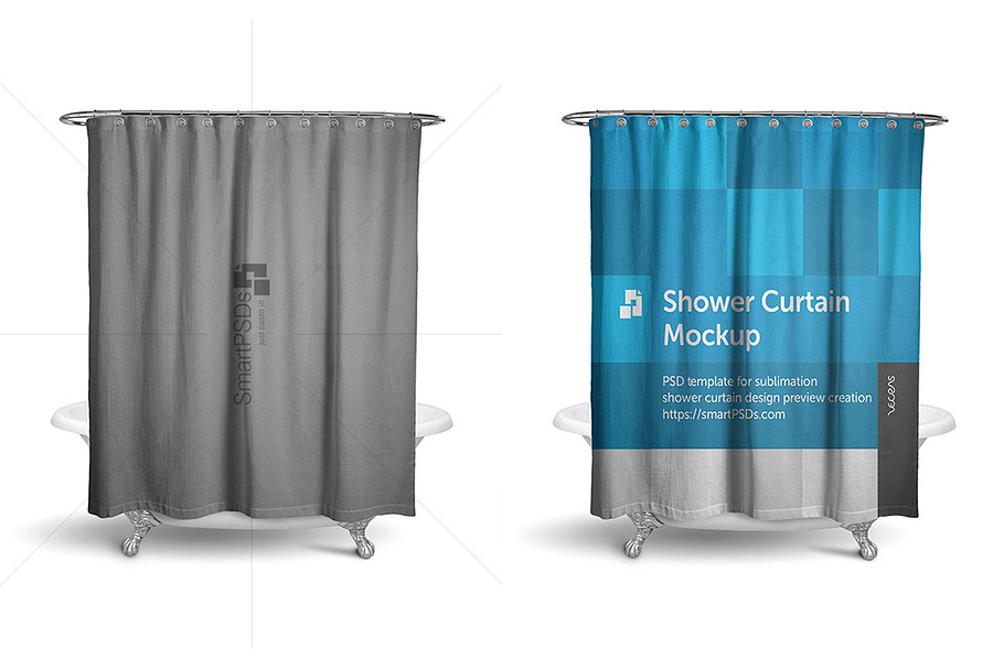 Shower Curtain Mockup Preview Design in Product Mockups - product preview 8