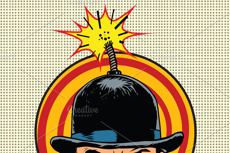 Spy terrorist in the hat bomb wick
