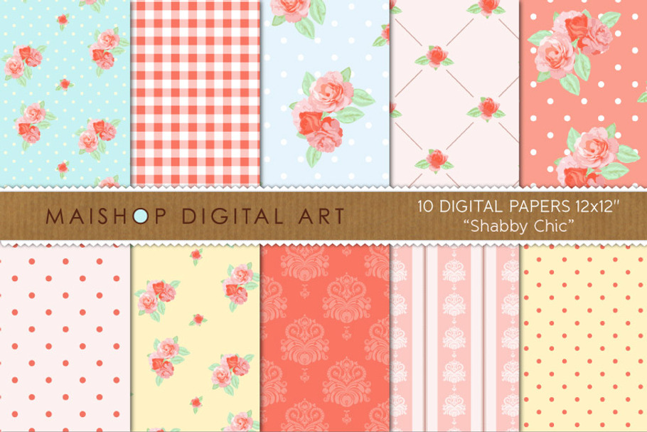 Digital Paper - Shabby Chic in Patterns - product preview 8