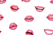Female lips seamless pattern vector