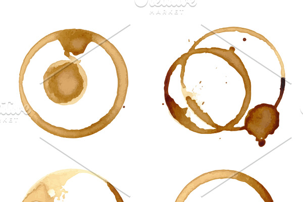 Coffee staiin spots splashes vector