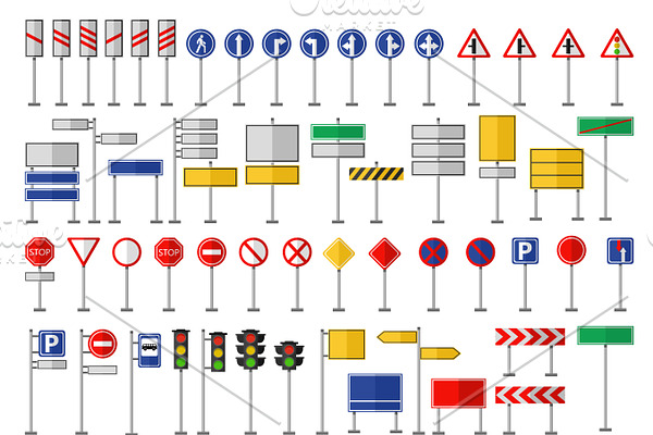 Road signs and symbols vector