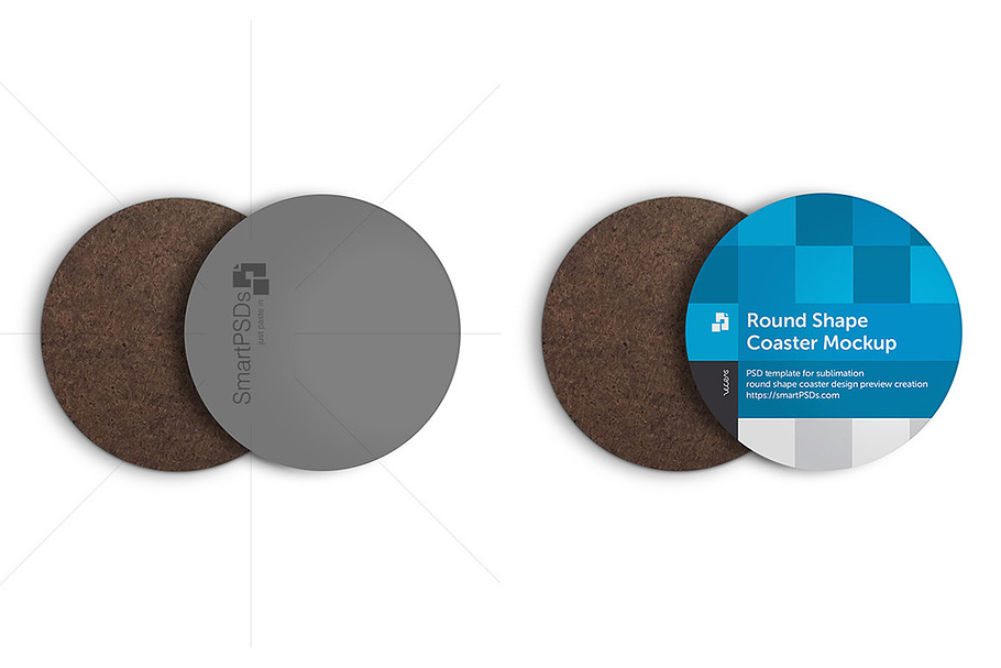 Round Shape Coasters Design Mockup