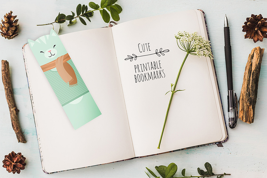5 Cute Cats Printable Bookmarks in Stationery Templates - product preview 8