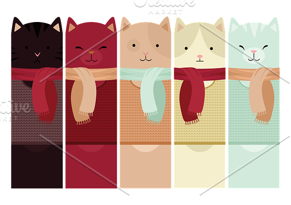5 Cute Cats Printable Bookmarks in Stationery Templates - product preview 5