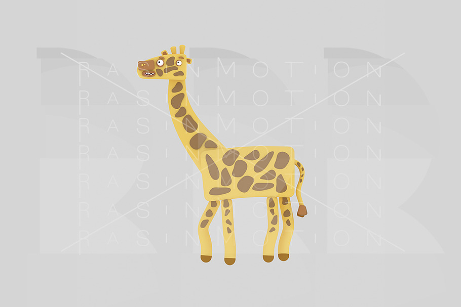 3d illustration. Giraffe. in Illustrations - product preview 8