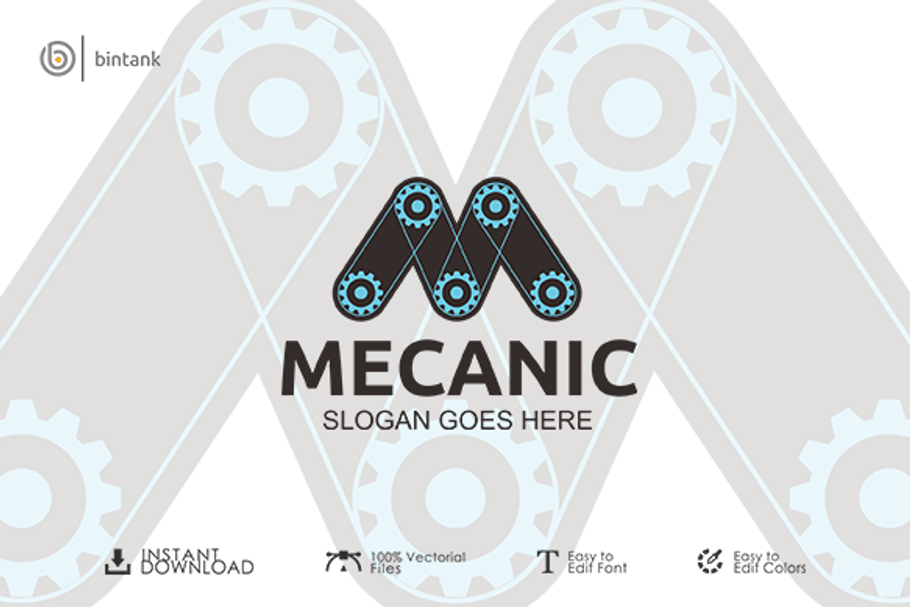 Mechanic - Letter M Logo in Logo Templates - product preview 8