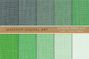 Digital Papers - Linen sGreen Shades