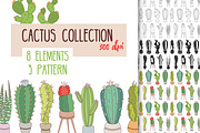 Vector cactus collection.