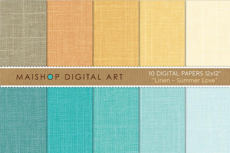 Digital Paper - Linen Summer Love in Textures - product preview 8