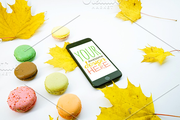 Mock-Up Phone 7 Autumn Macarons 9in1 in Mobile & Web Mockups - product preview 8