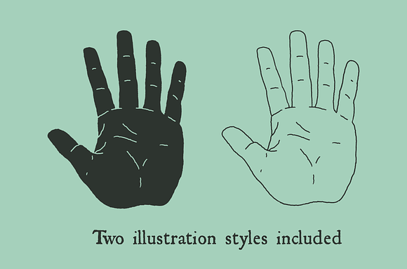 10 Hand Illustrated Hands and Fists in Illustrations - product preview 3
