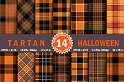 Halloween Tartan Seamless Pattern