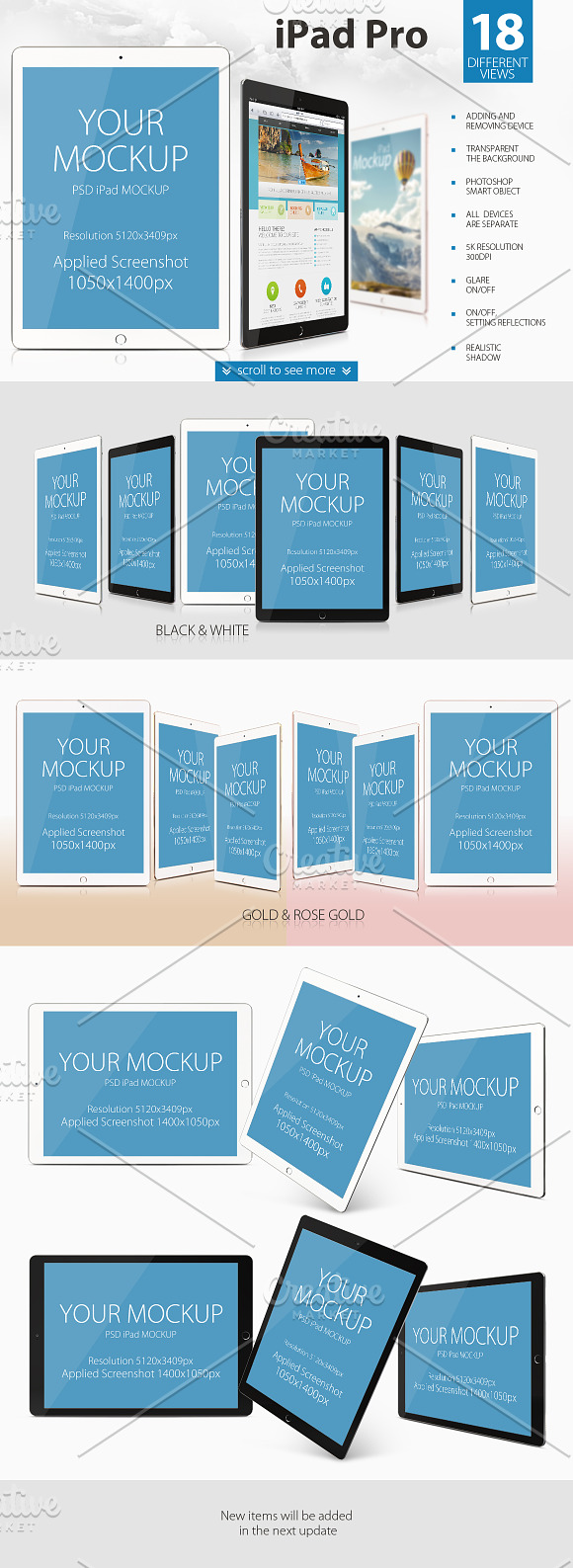 BUNDLE Apple devices mockups  in Mobile & Web Mockups - product preview 5