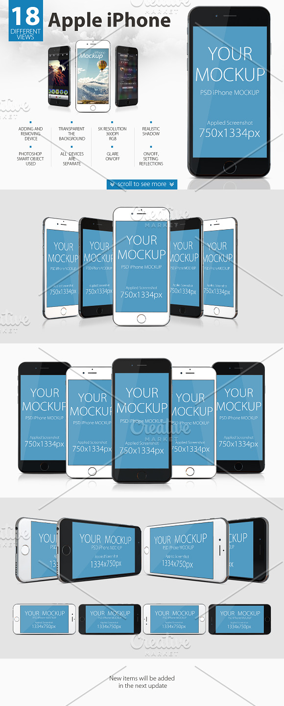 BUNDLE Apple devices mockups  in Mobile & Web Mockups - product preview 6