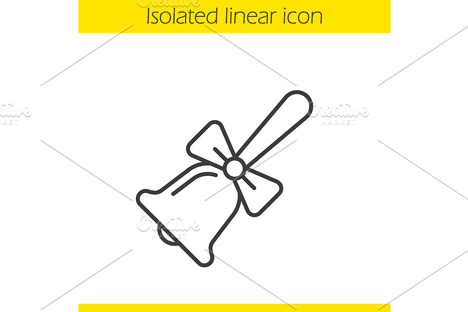 School bell with bow icon. Vector in Graphics - product preview 8