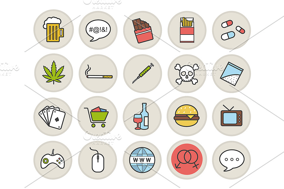 Addictions and bad habits. Vector in Graphics - product preview 8