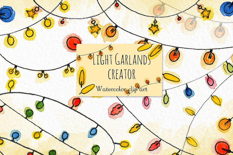 Light garlands creator. Clip art.