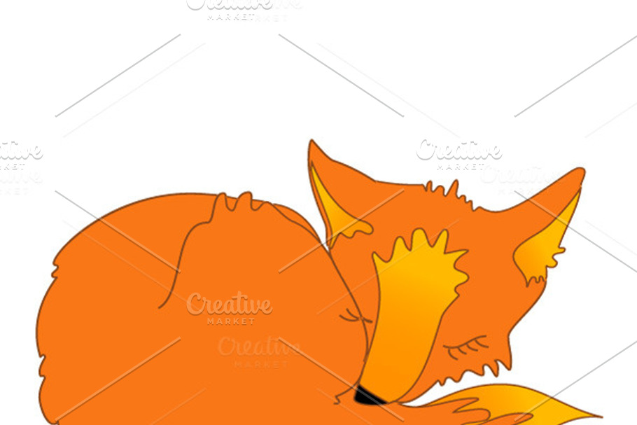 Cute vector sleeping fox
