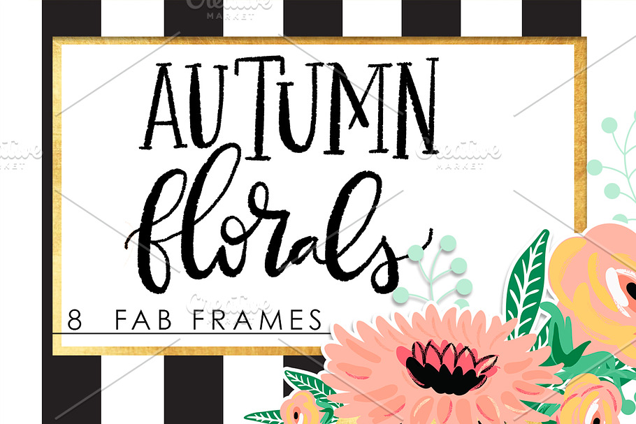 Autumn Florals Frames in Illustrations - product preview 8