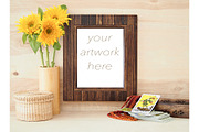 Sunflowers, Wood Frame Mockup