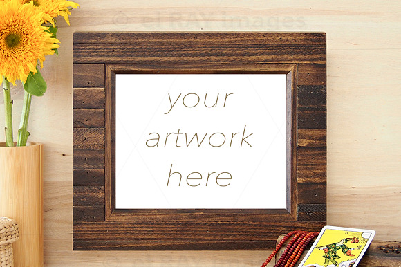 Sunflowers, Wood Frame Mockup in Print Mockups - product preview 1