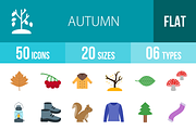 50 Autumn Flat Icons