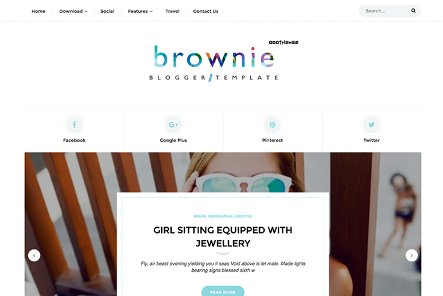 Brownie Personal Blogger Template in Templates - product preview 8