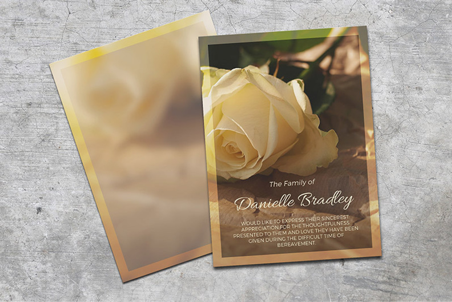 Funeral Thank You Card Vintage Roses