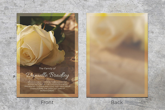 Funeral Thank You Card Vintage Roses in Card Templates - product preview 1