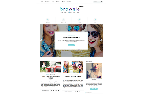 Brownie Personal Blogger Template in Templates - product preview 1