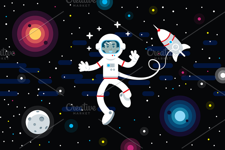 Space Astronaut Illustration Clipart